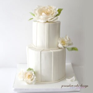 Two Tier Rose Wedding Cake 1200nis